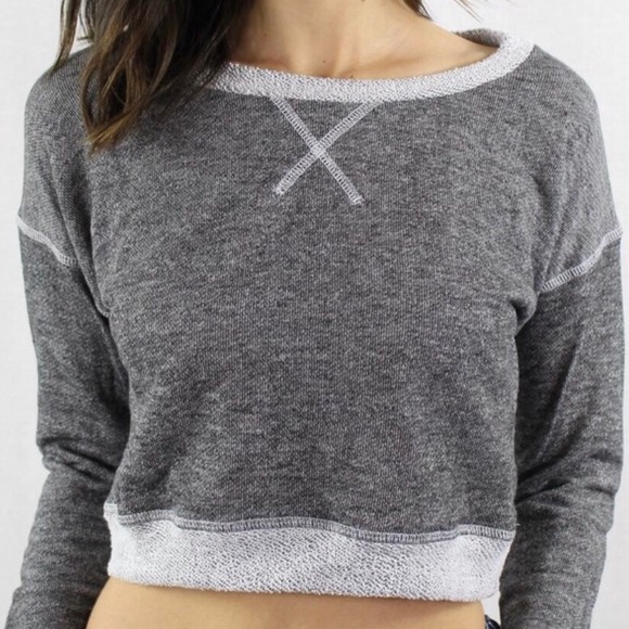 Gray Cropped Sweatshirt - Picture 2 of 7